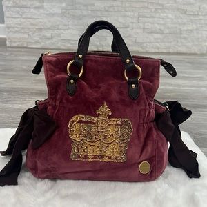 Juicy Couture Burgundy and Gold Crown Bag
